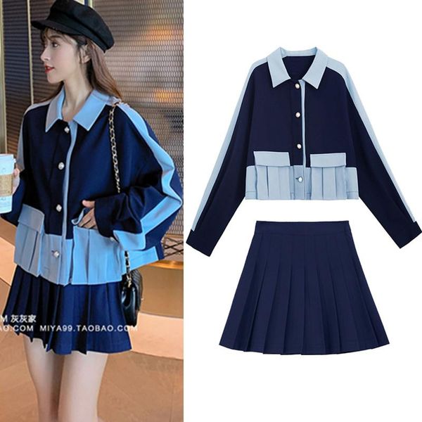 work dresses ladies suit women suits clothing sets casual oversized spliced blazer pleated skirts set formal terno feminino skirt cc393, White;black
work dresses ladies suit women suits clothing sets casual oversized spliced blazer pleated skirts set formal terno feminino skirt cc393, White;black