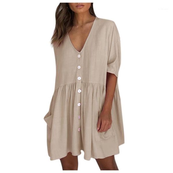 casual dresses tmale women's solid loose v-neck ladies half sleeve button pocket mini dress women elegant for curvy haraju, Black;gray
casual dresses tmale women's solid loose v-neck ladies half sleeve button pocket mini dress women elegant for curvy haraju, Black;gray