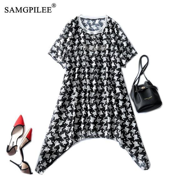women's blouses & shirts summer clothes for women 2021 korean style diamond print black and white patchwork o neck chiffon long blouse
women's blouses & shirts summer clothes for women 2021 korean style diamond print black and white patchwork o neck chiffon long blouse