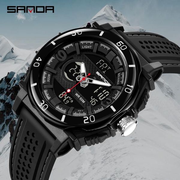 wristwatches sanda 2021 sport watch men brand 50m waterproof military quartz digital wristwatch mens casual watches relogio masculino, Slivery;brown
wristwatches sanda 2021 sport watch men brand 50m waterproof military quartz digital wristwatch mens casual watches relogio masculino, Slivery;brown