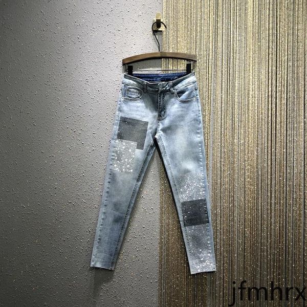 women's jeans women 2021 spring autumn high waist stretch slim-fit heavy industry drilling pencil pants jean femininas, Blue
women's jeans women 2021 spring autumn high waist stretch slim-fit heavy industry drilling pencil pants jean femininas, Blue
