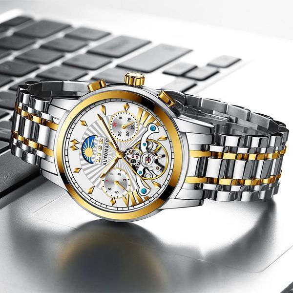 wristwatches relógio masculino watches for men lige automatic mechanical business luminous warterproof clock gold watch, Slivery;brown
wristwatches relógio masculino watches for men lige automatic mechanical business luminous warterproof clock gold watch, Slivery;brown
