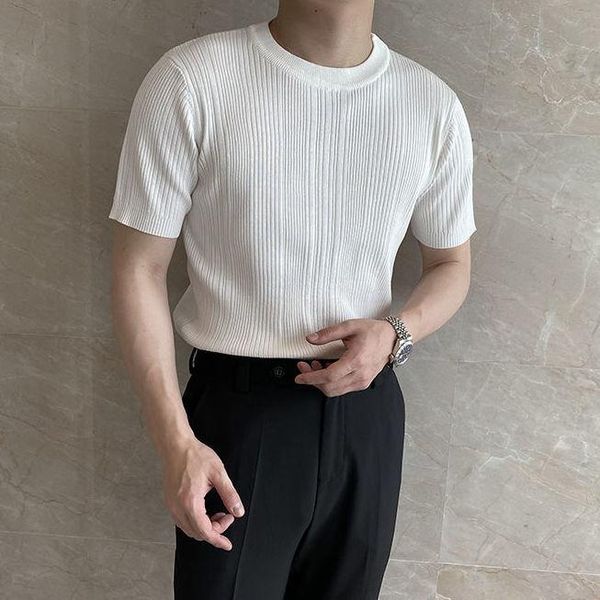 men's t-shirts summer 2022 fashion knitted t shirt men o-neck short sleeve mens slim fit streetwear solid casual tee homme a109, White;black
men's t-shirts summer 2022 fashion knitted t shirt men o-neck short sleeve mens slim fit streetwear solid casual tee homme a109, White;black