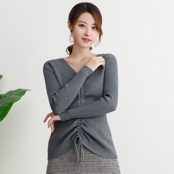 women's sweaters women knitted lapel drawstring sweater long sleeve elastic tight-fitting bottoming solid autumn clothes trf001, White;black
women's sweaters women knitted lapel drawstring sweater long sleeve elastic tight-fitting bottoming solid autumn clothes trf001, White;black