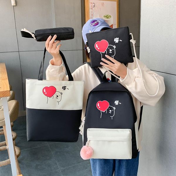 school bags 4 piece set nylon schoolbags for teenager girl women backpack kids children casual shoulder bookbags
school bags 4 piece set nylon schoolbags for teenager girl women backpack kids children casual shoulder bookbags