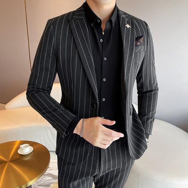 men's suits & blazers ( jacket + pants ) autumn winter male wedding prom suit stripe slim fit tuxedo men formal business work wear 2pcs, White;black
men's suits & blazers ( jacket + pants ) autumn winter male wedding prom suit stripe slim fit tuxedo men formal business work wear 2pcs, White;black