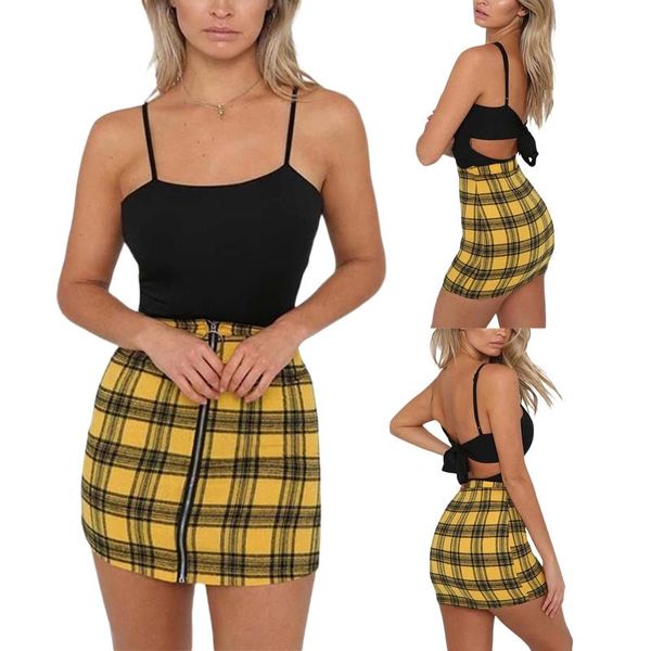 skirts women's bodycon mini plaid skirt casual high waist print o ring zipper front pencil summer sweet pleated, Black
skirts women's bodycon mini plaid skirt casual high waist print o ring zipper front pencil summer sweet pleated, Black