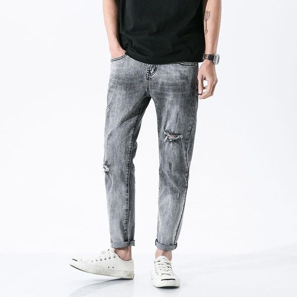 men's jeans spring summer ripped slim fashion retro men streetwear korean hip-hop hole harem denim pants mens trousers, Blue
men's jeans spring summer ripped slim fashion retro men streetwear korean hip-hop hole harem denim pants mens trousers, Blue