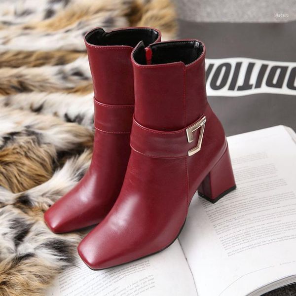 boots leather elegant for ladies fashion pure color square toe zipper root heels vintage women punk11, Black
boots leather elegant for ladies fashion pure color square toe zipper root heels vintage women punk11, Black