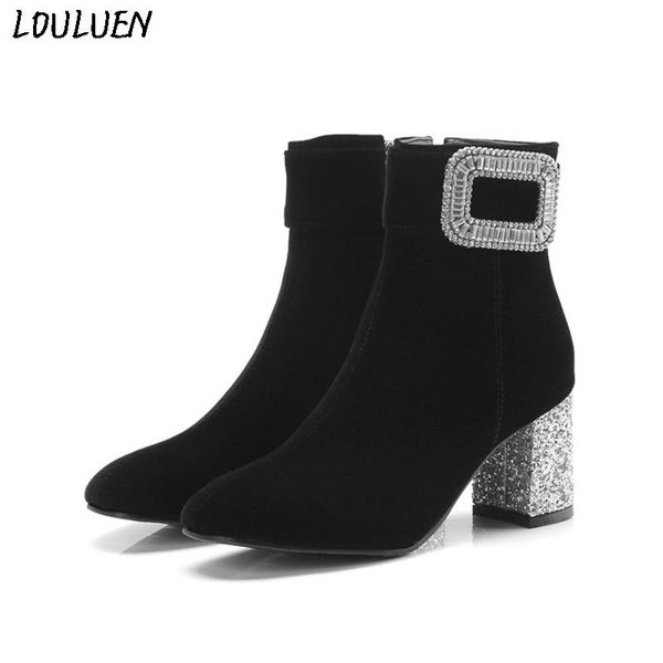 boots louluen 2021 retro winter with rhinestone buckle pointed female rough high heels shoes roman laarzen bottes #, Black
boots louluen 2021 retro winter with rhinestone buckle pointed female rough high heels shoes roman laarzen bottes #, Black