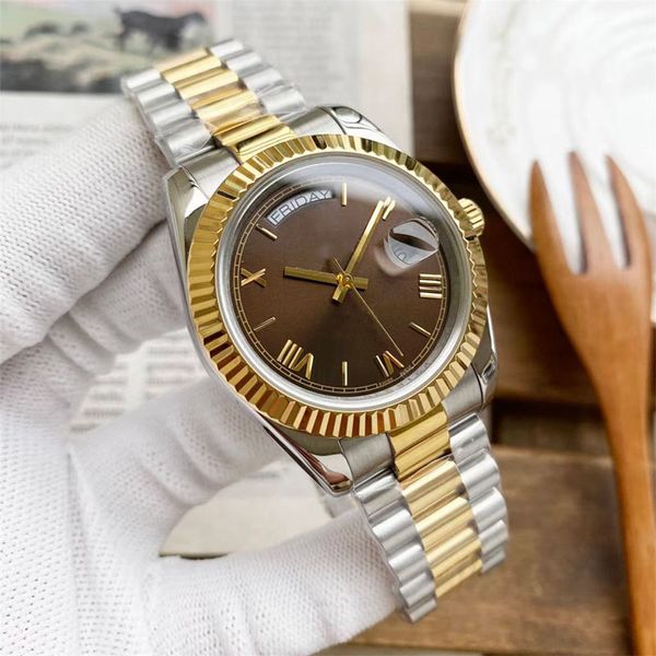 mens watch automatic mechanical wristwatch 41mm sapphire mirror stainless steel strap waterproof watches gold wristwatches gift, Slivery;brown
mens watch automatic mechanical wristwatch 41mm sapphire mirror stainless steel strap waterproof watches gold wristwatches gift, Slivery;brown