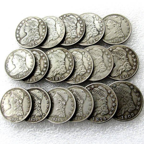 us mix date 1807-1839 17pcs capped bust half dollar craft silver plated copy coin metal dies manufacturing factory price
us mix date 1807-1839 17pcs capped bust half dollar craft silver plated copy coin metal dies manufacturing factory price