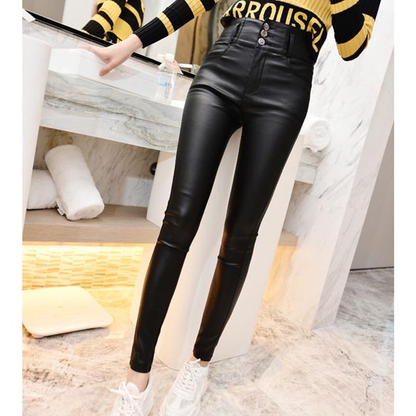 women's pants & capris ladies casual pu pencil thickening of trousers slim and made high-grade fabrics keep warming, Black;white
women's pants & capris ladies casual pu pencil thickening of trousers slim and made high-grade fabrics keep warming, Black;white