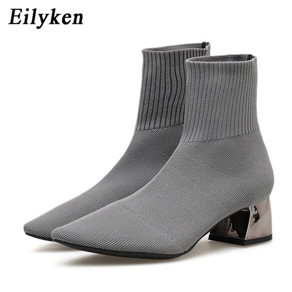 eilyken autumn winter knitted stretch fabric socks women boots low heel short gray pointedtoe ankle 211104, Black
eilyken autumn winter knitted stretch fabric socks women boots low heel short gray pointedtoe ankle 211104, Black
