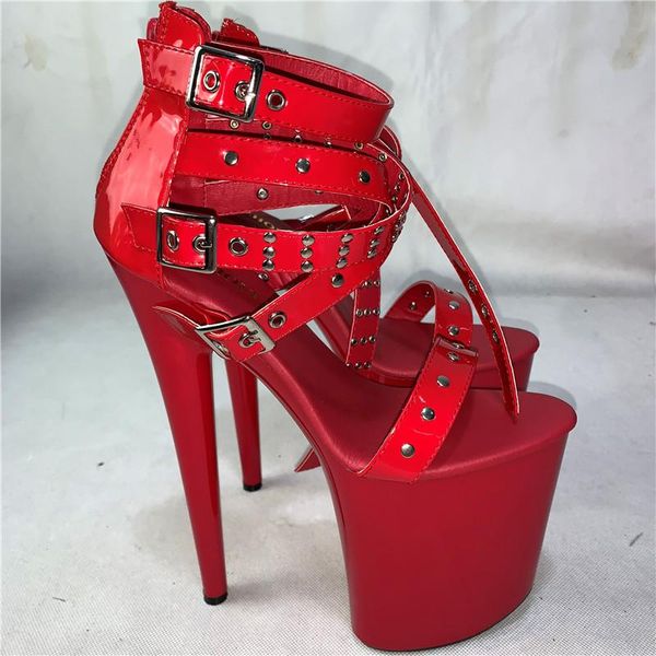 women's 20 cm high heel sandals, riveted gladiator embellished, 8 inch platform buckle pole dancing sandals, Black
women's 20 cm high heel sandals, riveted gladiator embellished, 8 inch platform buckle pole dancing sandals, Black