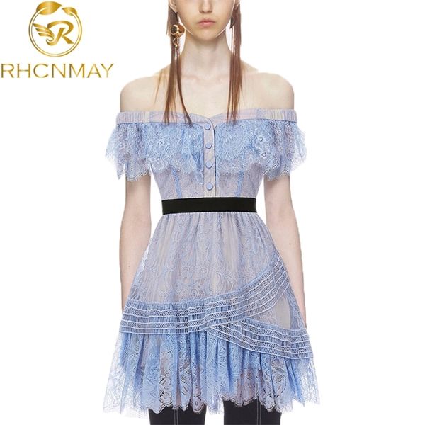 summer slash neck beach lace dress women ruffle sleeve elegant vintage casual dresses 210506, Black;gray
summer slash neck beach lace dress women ruffle sleeve elegant vintage casual dresses 210506, Black;gray