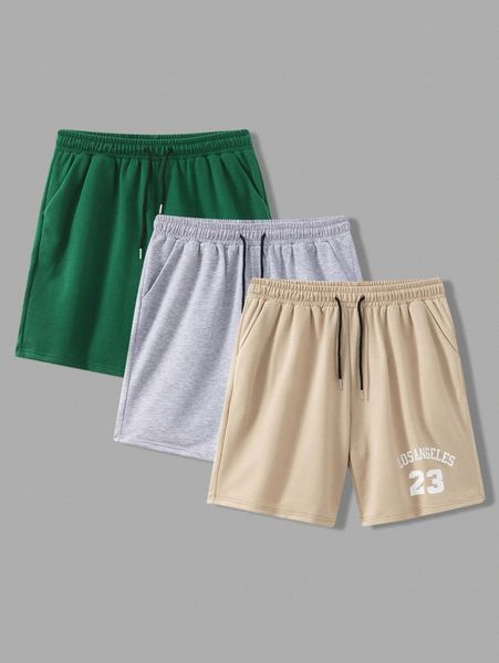 men 3pcs letter graphic drawstring waist track shorts f6h5#, Black
men 3pcs letter graphic drawstring waist track shorts f6h5#, Black