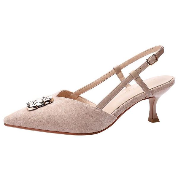metal decoration brand women sandals summer shoes buckle strap pointed toe flock 5cm thin high heels size 35-42, Black
metal decoration brand women sandals summer shoes buckle strap pointed toe flock 5cm thin high heels size 35-42, Black