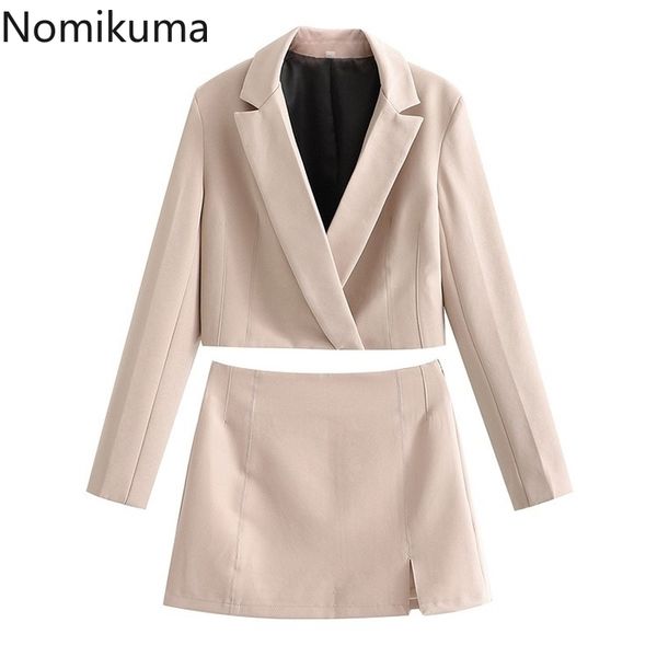 nomikuma women two piece set solid color long sleeve short blazer high waist mini skirts arrival streetwear suits outfits 210514, White
nomikuma women two piece set solid color long sleeve short blazer high waist mini skirts arrival streetwear suits outfits 210514, White