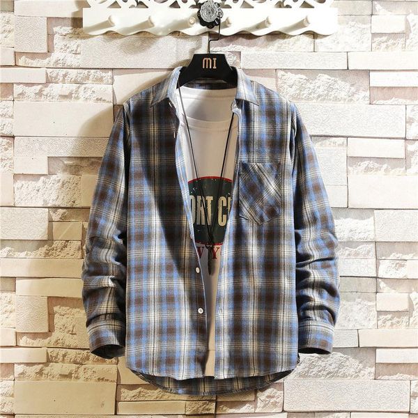men's casual shirts 2021 mannen flanellen groene plaid shirt koreaanse lange mouwen voor mannelijke knop up harajuku kleding, White;black
men's casual shirts 2021 mannen flanellen groene plaid shirt koreaanse lange mouwen voor mannelijke knop up harajuku kleding, White;black