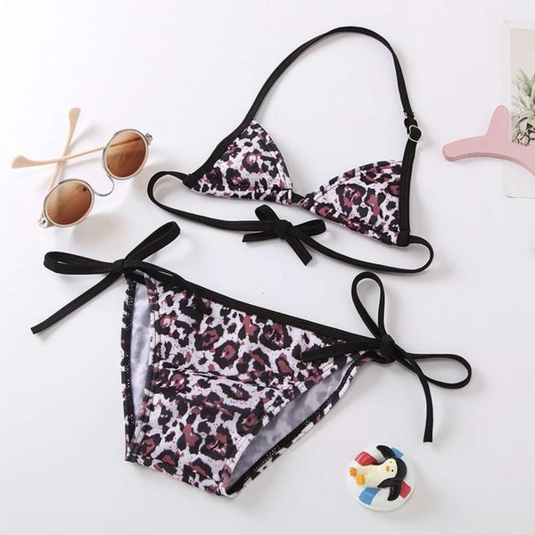 the bikini baby girls leopard split bikini fashion two piece swimsuit, White;black