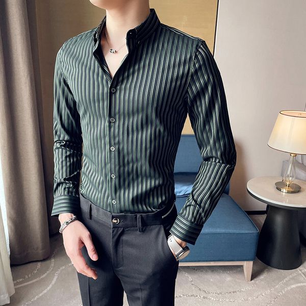men's casual shirts plus size 4xl estilo britnico primavera nova manga longa camisas listradas simples negcios formal wear fino ajuste, White;black
men's casual shirts plus size 4xl estilo britnico primavera nova manga longa camisas listradas simples negcios formal wear fino ajuste, White;black
