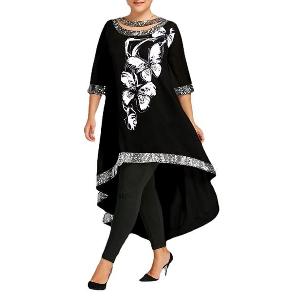 charming dresses large size women's loose stitching medium sleeve bright silk butterfly print, Black;gray
charming dresses large size women's loose stitching medium sleeve bright silk butterfly print, Black;gray