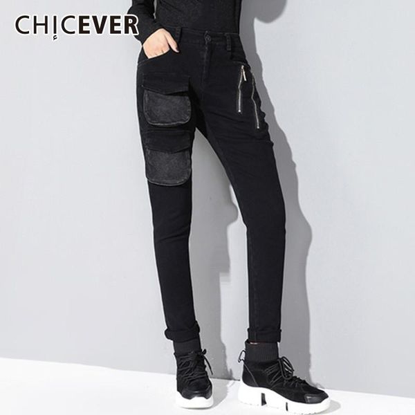 women's pants & capris chicever spring autumn trouser for women high waist black slim casual denim harem female fashion tide, Black;white
women's pants & capris chicever spring autumn trouser for women high waist black slim casual denim harem female fashion tide, Black;white