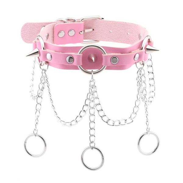 chokers pink handmade punk spiked faux leather choker chain necklaces collar harness necklace women girls buckle gothic accessories, Golden;silver
chokers pink handmade punk spiked faux leather choker chain necklaces collar harness necklace women girls buckle gothic accessories, Golden;silver