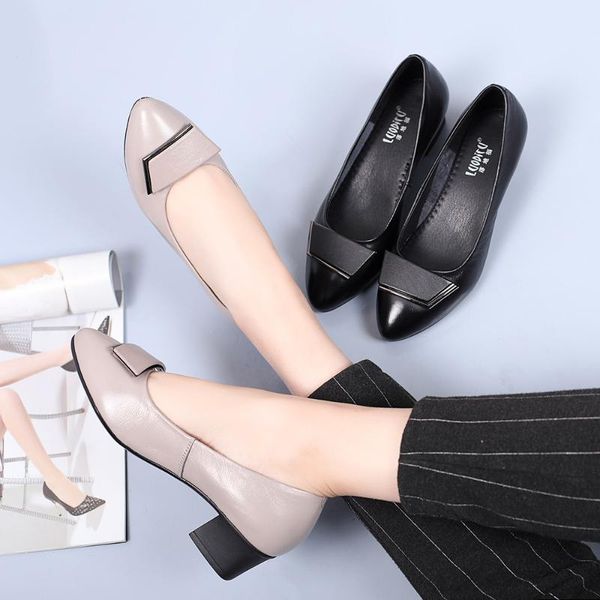 dress shoes leather women spring and autumn single shallow mouth pointed middle heel breathable fash, Black
dress shoes leather women spring and autumn single shallow mouth pointed middle heel breathable fash, Black