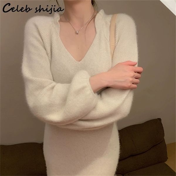 cashmere long dress woman fall lantern sleeve high waisted knitted vestido korean street winter wool clothing 211119, Black;gray
cashmere long dress woman fall lantern sleeve high waisted knitted vestido korean street winter wool clothing 211119, Black;gray