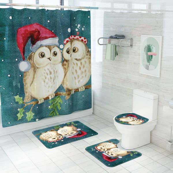 shower curtains 4pcs/set year xmas decor with 12 hooks anti-slip bathroom mat set floor partition curtain home ornament
shower curtains 4pcs/set year xmas decor with 12 hooks anti-slip bathroom mat set floor partition curtain home ornament