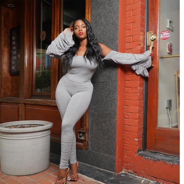 gym clothing dpsde 2021 women casual street style jumpsuits long sleeve card shoulder pure color pants, White;black
gym clothing dpsde 2021 women casual street style jumpsuits long sleeve card shoulder pure color pants, White;black