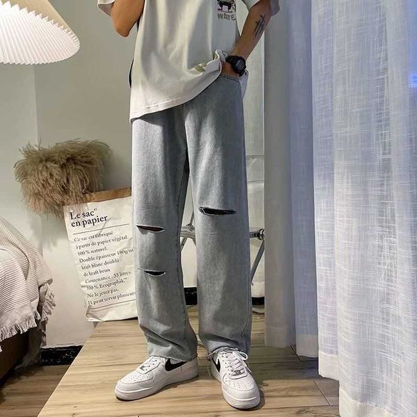 men's jeans summer ripped wide-leg fashion casual blue hole men streetwear loose hip-hop straight denim trousers mens rxww
men's jeans summer ripped wide-leg fashion casual blue hole men streetwear loose hip-hop straight denim trousers mens rxww