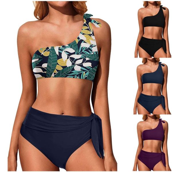 two-piece suits women's swimwear bikini solid color print one-shoulder strap split swimsuit 2021 high waist set
two-piece suits women's swimwear bikini solid color print one-shoulder strap split swimsuit 2021 high waist set