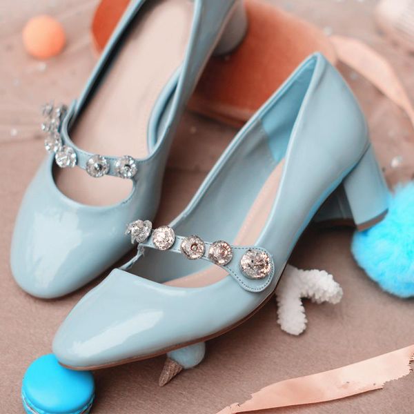 dress shoes patent leather mary jane shallow mouth rhinestone middle heel single women's round head designer party women, Black
dress shoes patent leather mary jane shallow mouth rhinestone middle heel single women's round head designer party women, Black