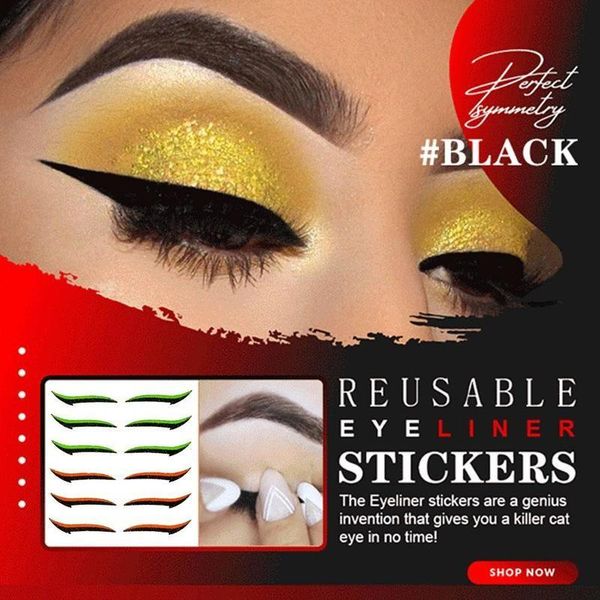 mirrors 6 pairs reusable eyeliner sticker precise liquid wing-tip kit potable design waterproof smudge-proof washable 
mirrors 6 pairs reusable eyeliner sticker precise liquid wing-tip kit potable design waterproof smudge-proof washable