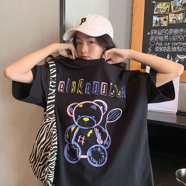 women's t-shirt bear printed t-shirts for women, gothic harajuku clothes, blouses city short sleeved women, White
women's t-shirt bear printed t-shirts for women, gothic harajuku clothes, blouses city short sleeved women, White
