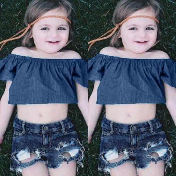 12months-5years toddler baby girls off shoulder solid +hole denim jean shorts outfits sports and leisure wear jeans for girl clothing se, White
12months-5years toddler baby girls off shoulder solid +hole denim jean shorts outfits sports and leisure wear jeans for girl clothing se, White