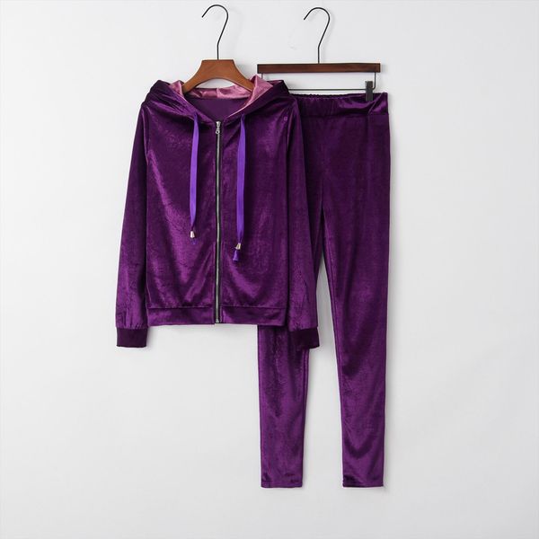 pure color velvet two womenpant piece set hoodies zipper tracksuit long pants sports suits for ensemble femme, White
pure color velvet two womenpant piece set hoodies zipper tracksuit long pants sports suits for ensemble femme, White