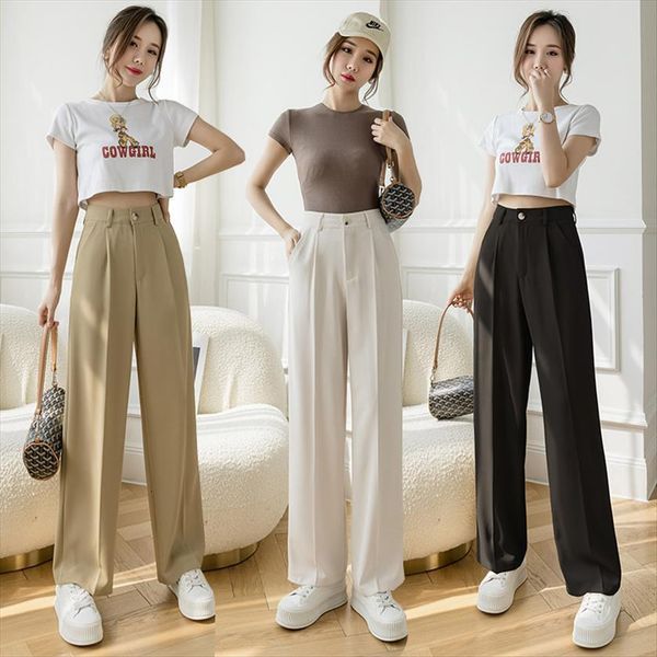 simpel summer chic button womens capri high waist loose suit casual pockets wide leg women trousers thin, Black;white
simpel summer chic button womens capri high waist loose suit casual pockets wide leg women trousers thin, Black;white