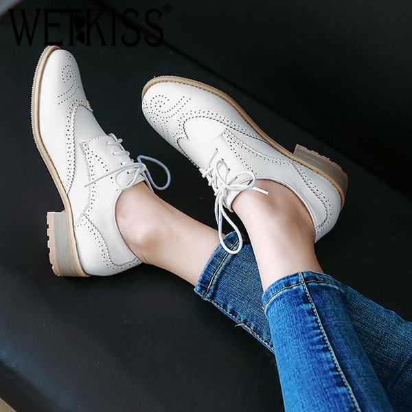 dress shoes wetkiss thick low heels pumps women round toe lace up footwear brogue female fashion casual woman 2021 spring, Black
dress shoes wetkiss thick low heels pumps women round toe lace up footwear brogue female fashion casual woman 2021 spring, Black