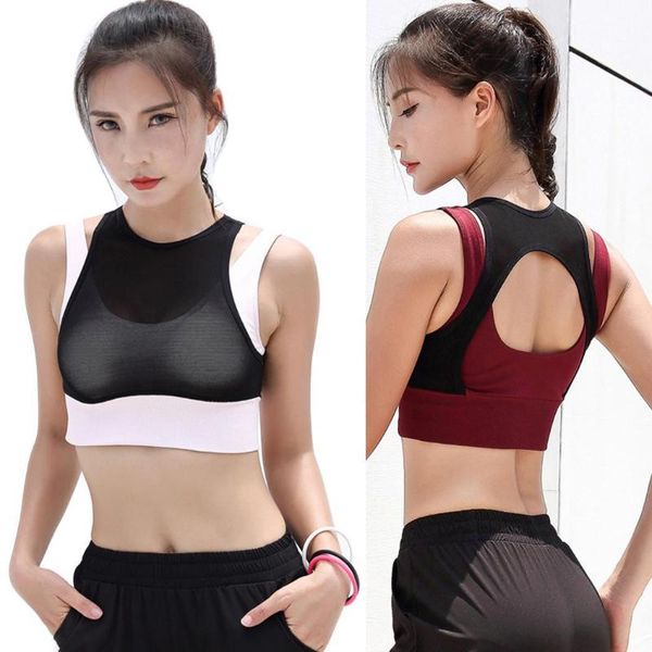 gym clothing women casual o-neck sleeveless backless patchwork sporting short slim vest bra soft and breathable material., White;black
gym clothing women casual o-neck sleeveless backless patchwork sporting short slim vest bra soft and breathable material., White;black
