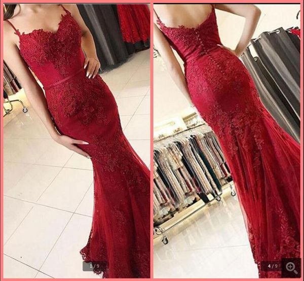 robe de soiree mermaid wine lace spaghetti straps prom dress sweetheart neck beaded sequin formal evening gown appliques floor length long p, Black
robe de soiree mermaid wine lace spaghetti straps prom dress sweetheart neck beaded sequin formal evening gown appliques floor length long p, Black
