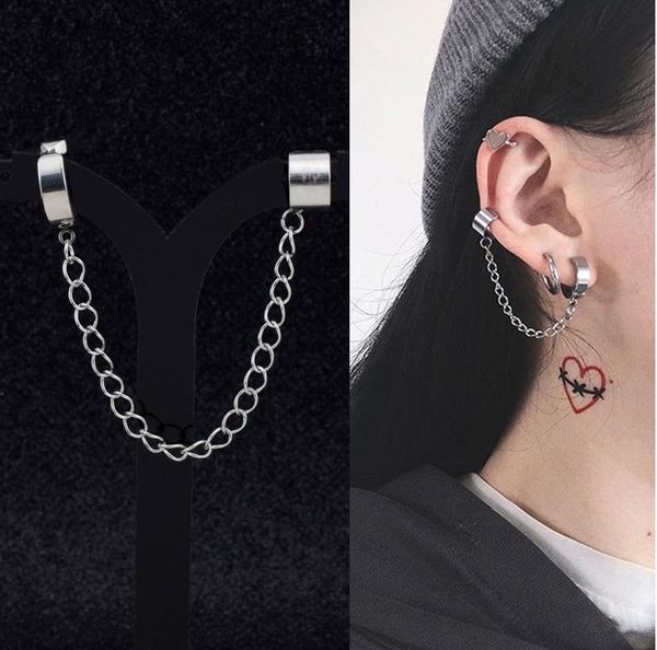 dangle & chandelier titanium steel chained clip earrings for women teens girls hip hop punk trendy chain earring party street fashion jewelr, Silver
dangle & chandelier titanium steel chained clip earrings for women teens girls hip hop punk trendy chain earring party street fashion jewelr, Silver
