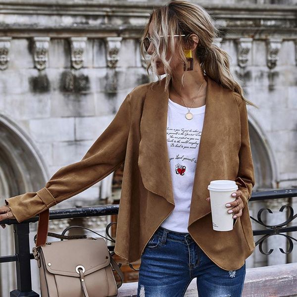 women's jackets autumn winter coats women solid color lapel collar short jacket open front suede coat long sleeve plus size 6 colors ig, Black;brown
women's jackets autumn winter coats women solid color lapel collar short jacket open front suede coat long sleeve plus size 6 colors ig, Black;brown