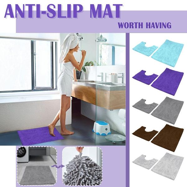 bath mats 2 pcs/set of thick chenille carpet entry door bathroom anti-slip mat kitchen toilet absorbing floor
bath mats 2 pcs/set of thick chenille carpet entry door bathroom anti-slip mat kitchen toilet absorbing floor
