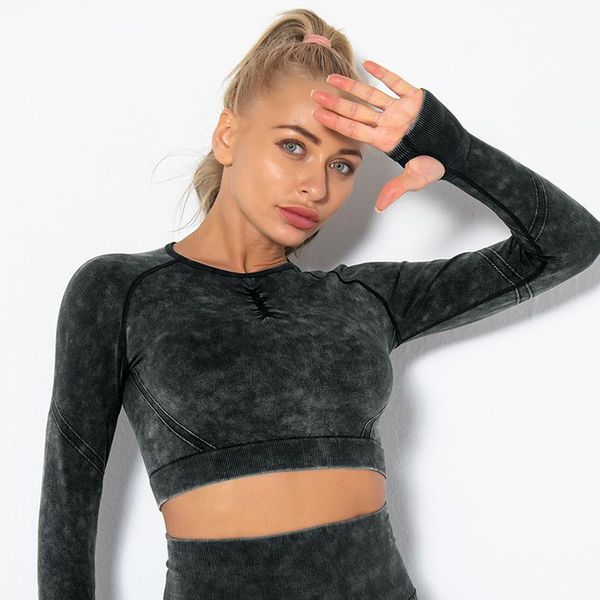 yoga outfit women workout sportswear long sleeve shirts tights fitness crop lifting joggers training gym activewear - only shirt
yoga outfit women workout sportswear long sleeve shirts tights fitness crop lifting joggers training gym activewear - only shirt