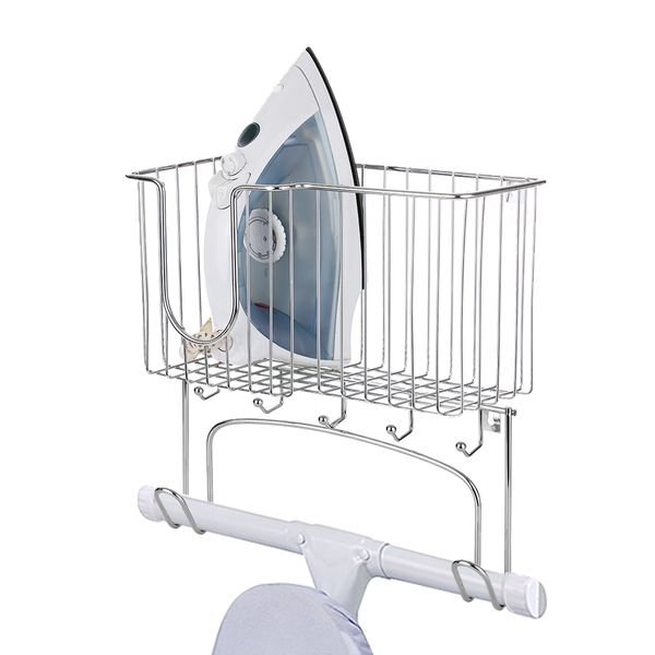 2 in 1 wa-mounted ironing board hoder storage iron rack storage basket meta rack ironing board storage hook home organizer
2 in 1 wa-mounted ironing board hoder storage iron rack storage basket meta rack ironing board storage hook home organizer