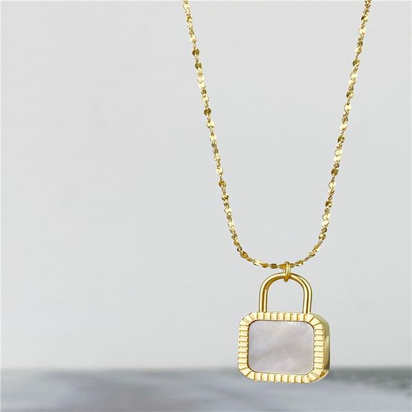 designer jewelry light luxury niche double-sided square padlock necklace female design sense 2021 new ins cool style clavicle chain, Silver
designer jewelry light luxury niche double-sided square padlock necklace female design sense 2021 new ins cool style clavicle chain, Silver